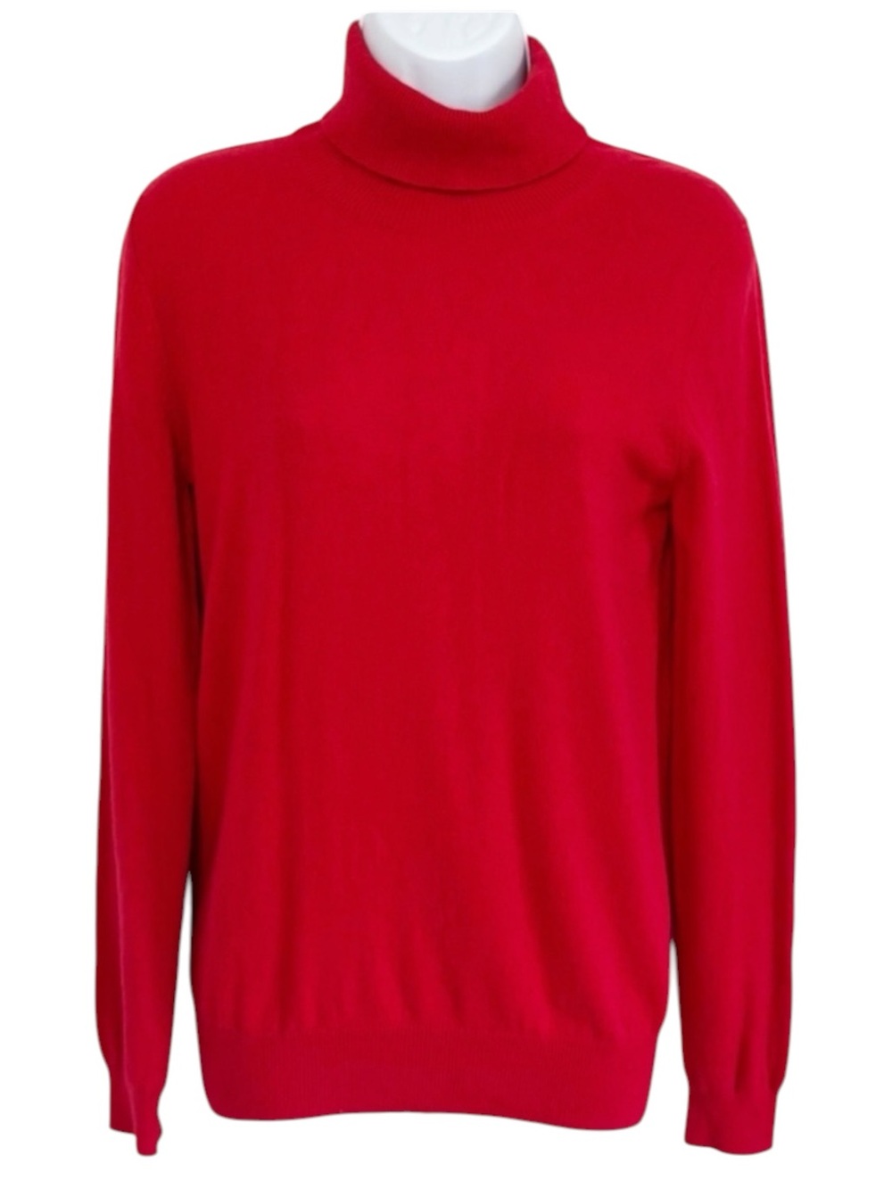 JENNIE LIU 100% Cashmere Red Turtleneck Sweater Women’s Medium M